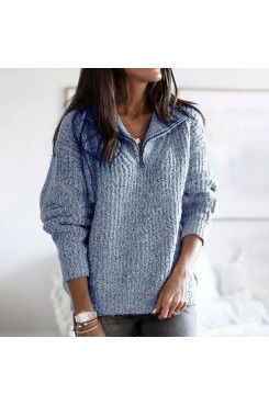 Sophisticated winter solid color knitted sweatshirt HF2202-04-01