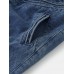 Women Distressed Solid Color Elastic Waist Loose Denim Skirt With Pocket