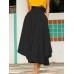 Solid Color High Waist Belted Side Zipper Irregular Hem Casual Skirts